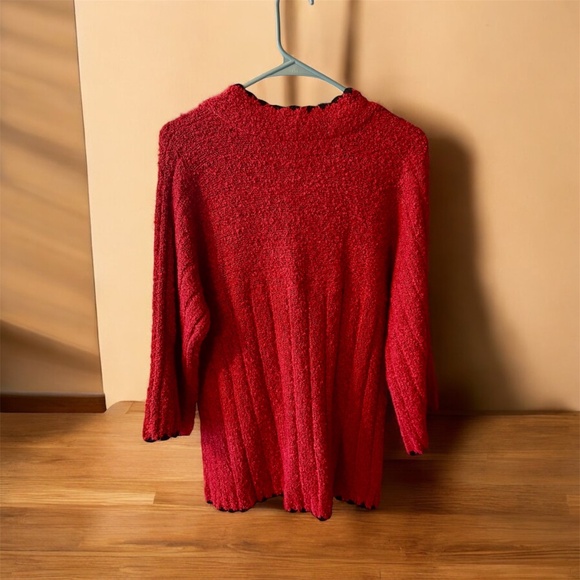 Vintage Wind River Red Long Sleeved One Button Cardigan Sweater ~ Size Medium - Picture 4 of 5
